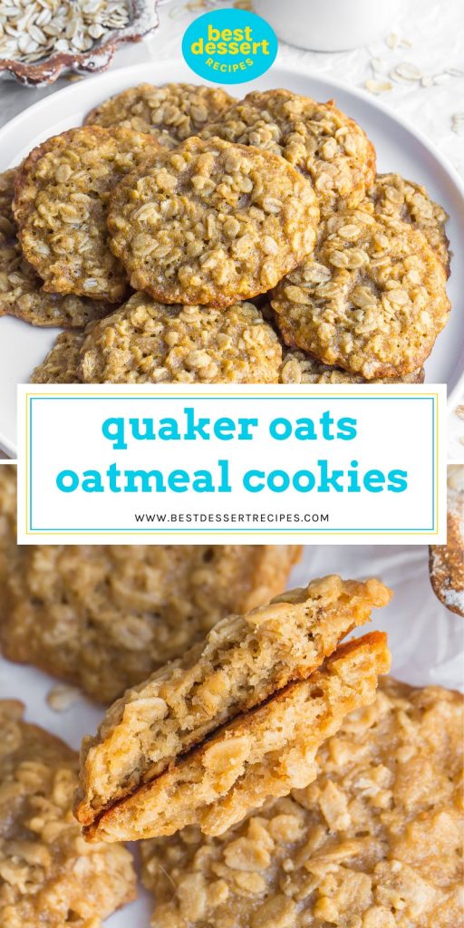 collage of quaker oats oatmeal cookies for pinterest