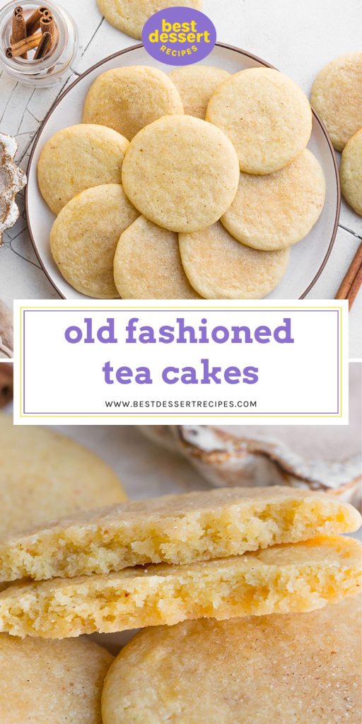 collage of old fashioned tea cakes for pinterest