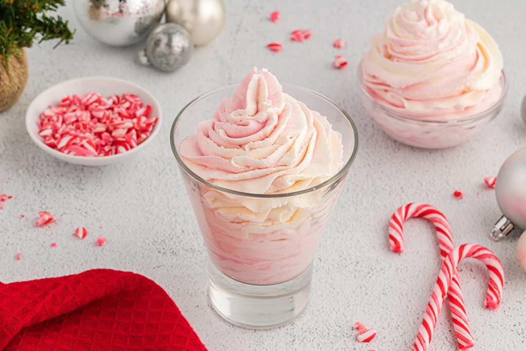 glass of peppermint whipped cream