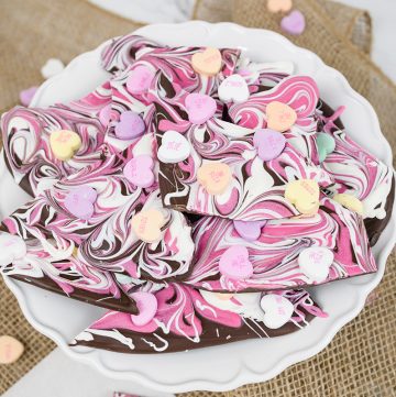 plate of chocolate bark pieces