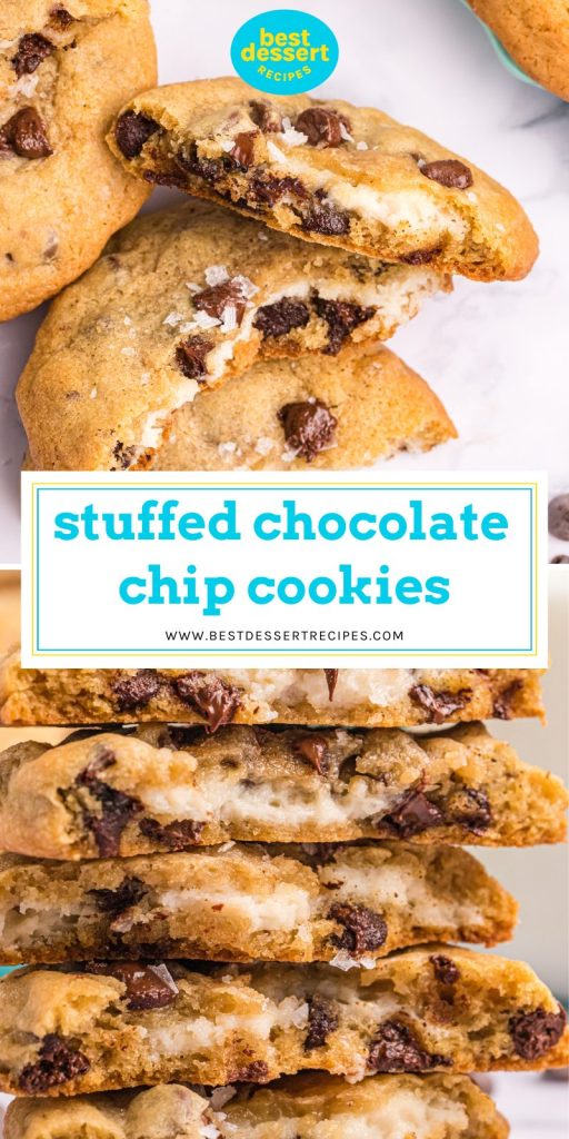 collage of cream cheese chocolate chip cookies for pinterest