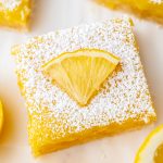 lemon bar topped with lemon slice