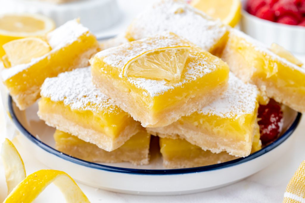plate of lemon bars
