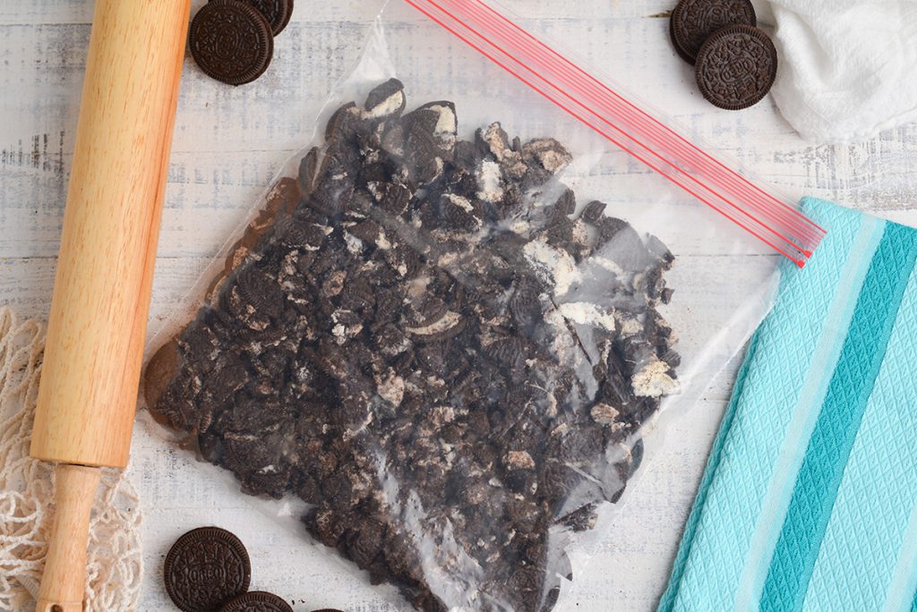 crushed oreos in a bag