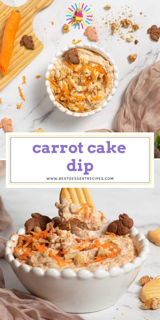collage of carrot cake dip for pinterest
