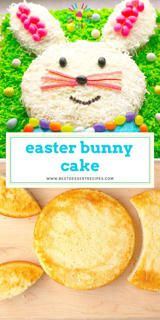 collage of easter bunny cake for pinterest