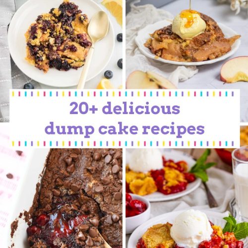 collage of dump cake recipes