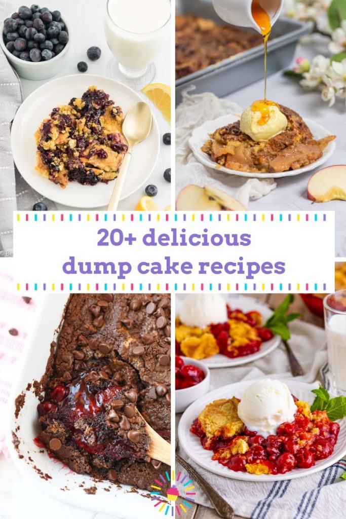 collage of dump cake recipes