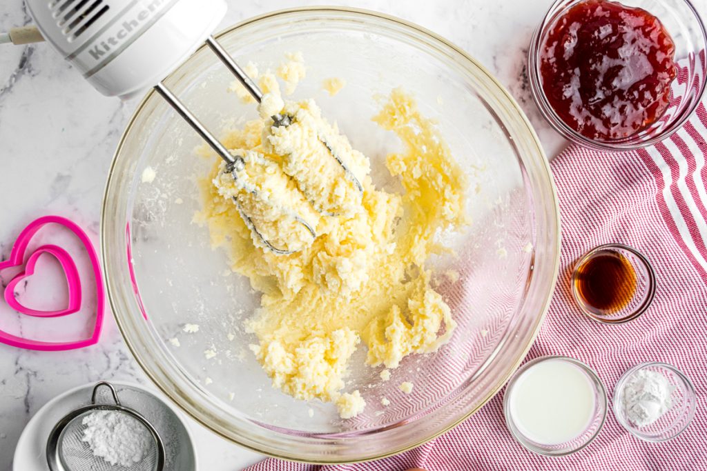 cookie dough in a mixing bowl