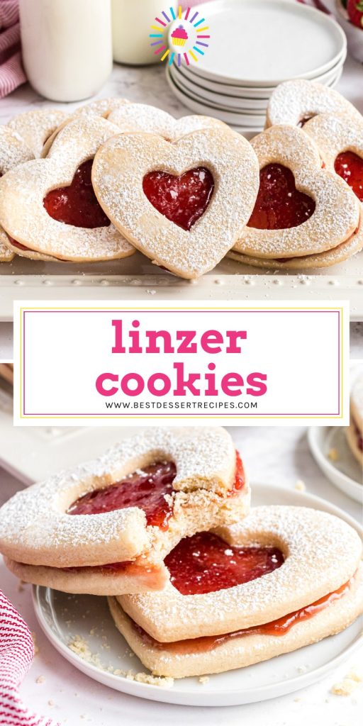 collage of linzer cookies