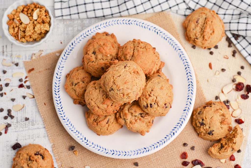 overhead shot of granola cookies