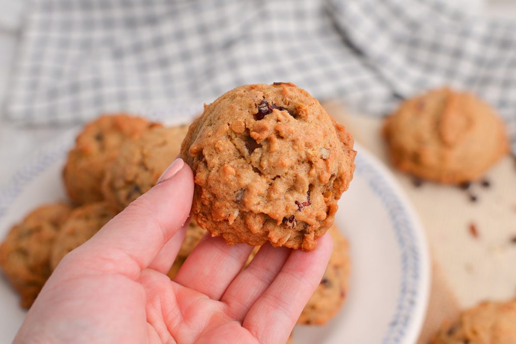 hand holding granola cookie