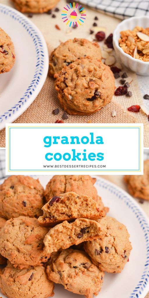 collage of granola cookies for pinterest