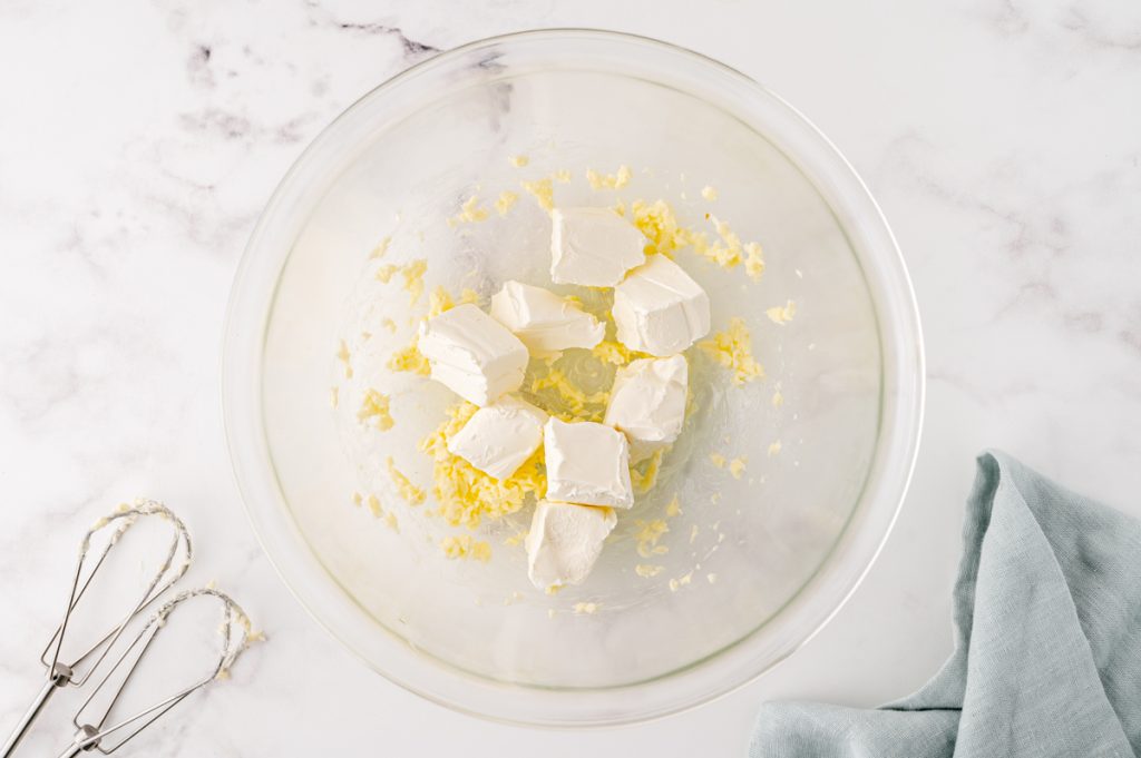 cream cheese and butter in bowl