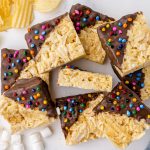 overhead shot of pile of potato chip marshmallow bars